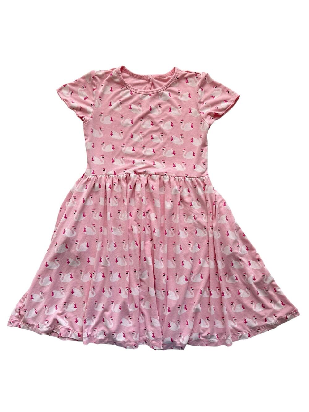 Kickee Pants Cake Pop Swan Princess Flutter Sleeve Twirl Dress Size S(6/8)